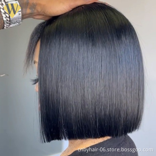 Grade 12A Peruvian 4x4 Lace Straight Bob Closure Wigs Wholesale 13x4 Lacefrontal Bob Wigs Pre Plucked Hd Swiss Lace Frontal Wig